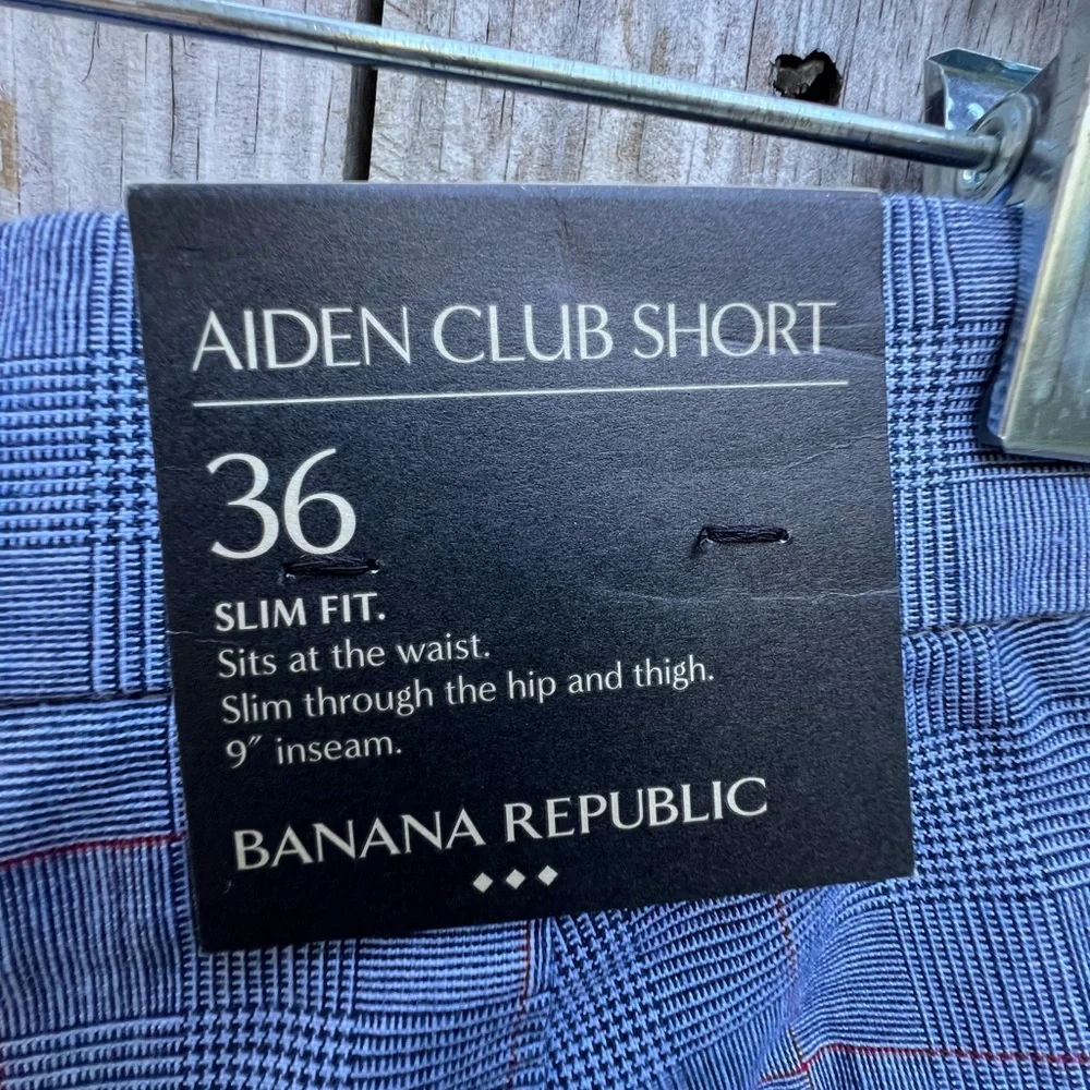 BANANA REPUBLIC Aiden Club Short Plaid Shorts Mens 36” NWT NEW